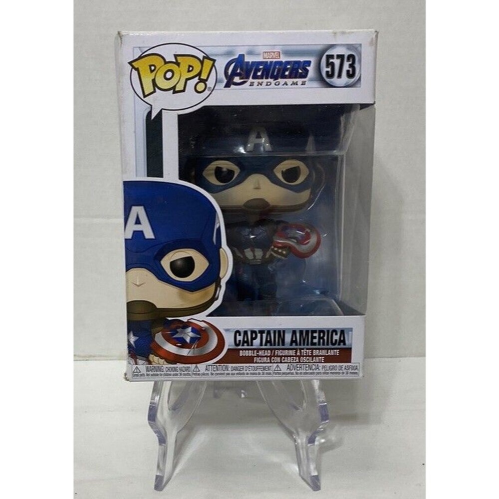 Funko POP! Marvel: Avengers Endgame CAPTAIN AMERICA Figure #573 LIGHT DAMAGE BOX
